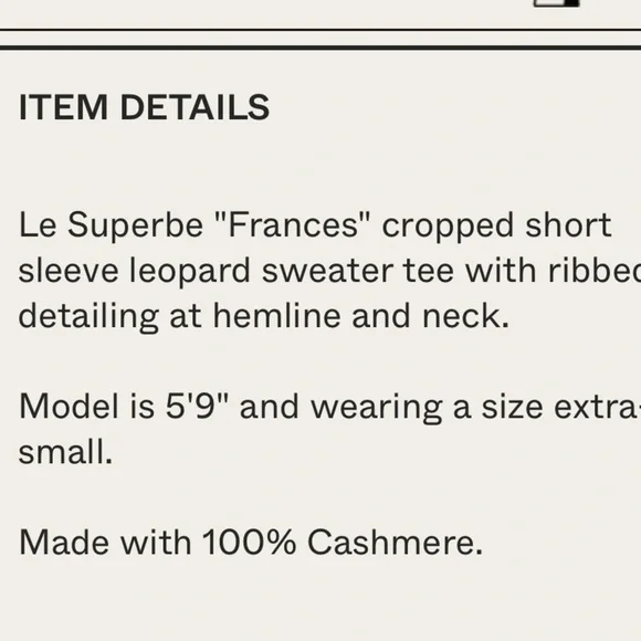 Le Superbe Cashmere -Frances Crop Sweater Top - Picture 12 of 12